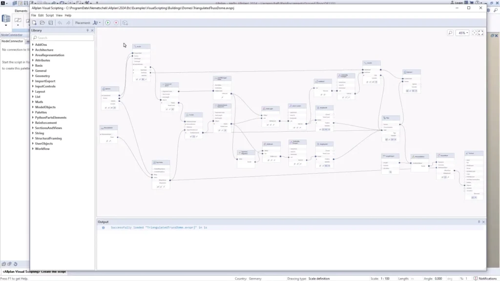 Allplan Visual Scripting - automazione dei flussi di lavoro