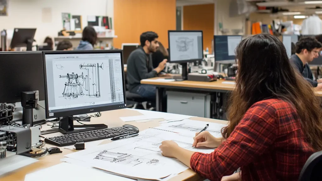 Progettazione 3D - progettista sul posto lavoro con software 3D
