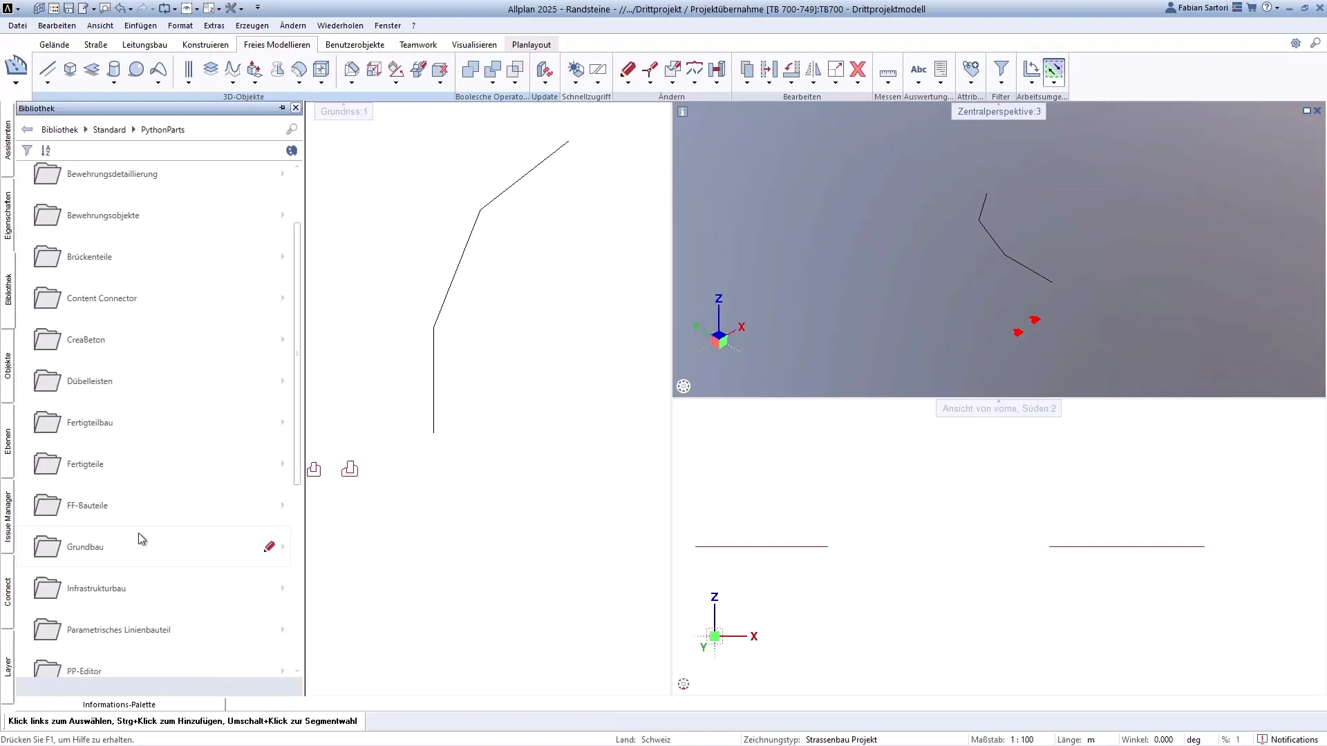 Componente Parametrico in Allplan - configurazione del profilo