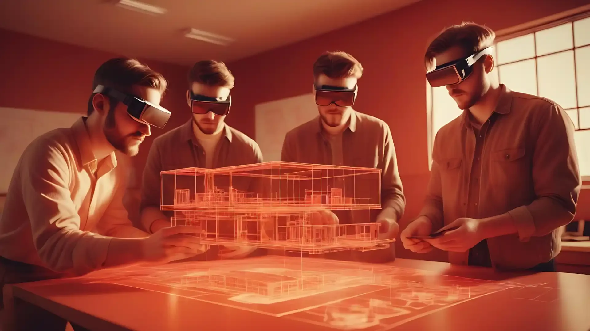 Il futuro del BIM - 4 persone con il visore 3D