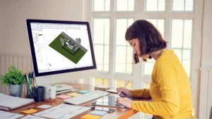 La progettazione strutturale con Allplan - giovane ingegnera al lavoro