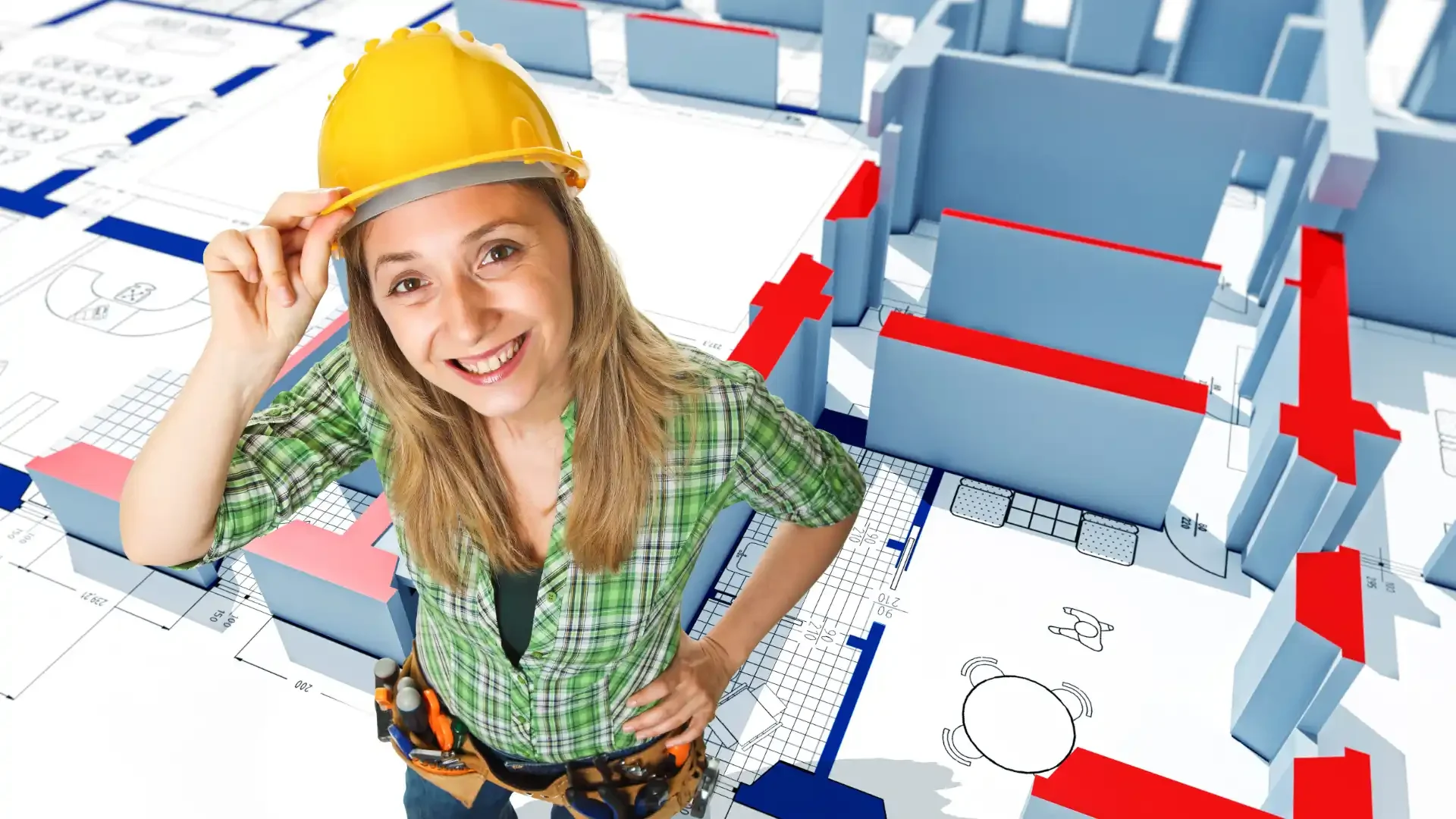 La progettazione strutturale con Allplan - ragazza ingegnere con caschetto