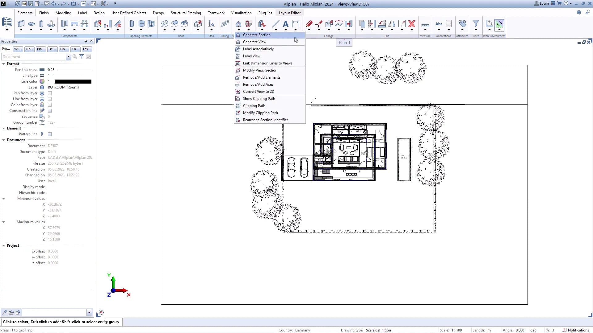 Creazione di sezioni orizzontali e verticali