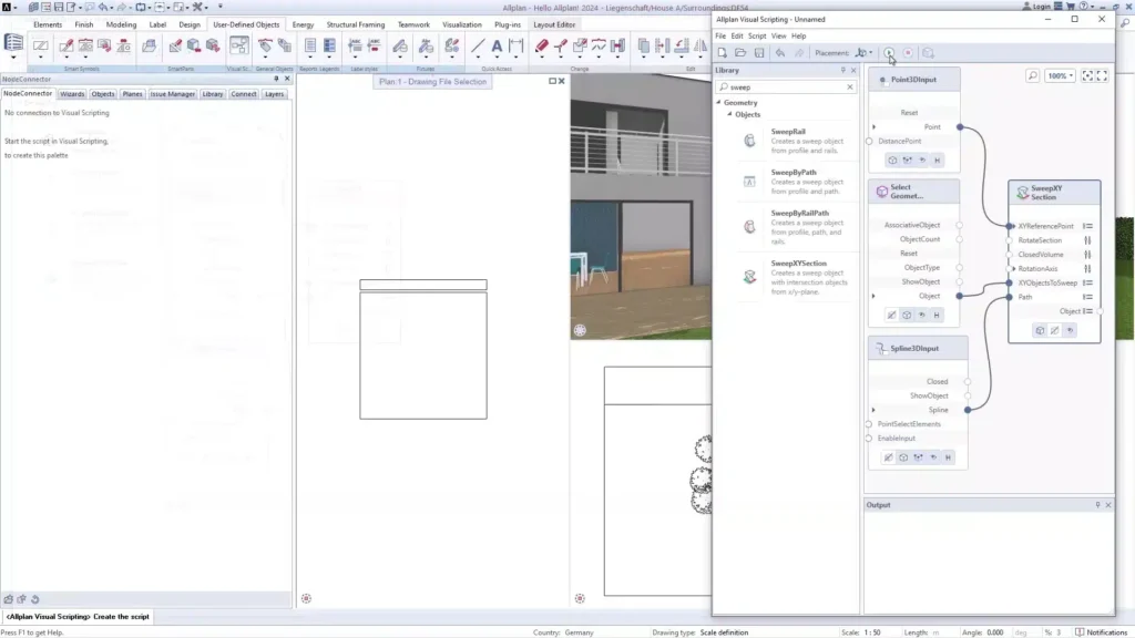 Allplan Visual Scripting - verifica del funzionamento degli script