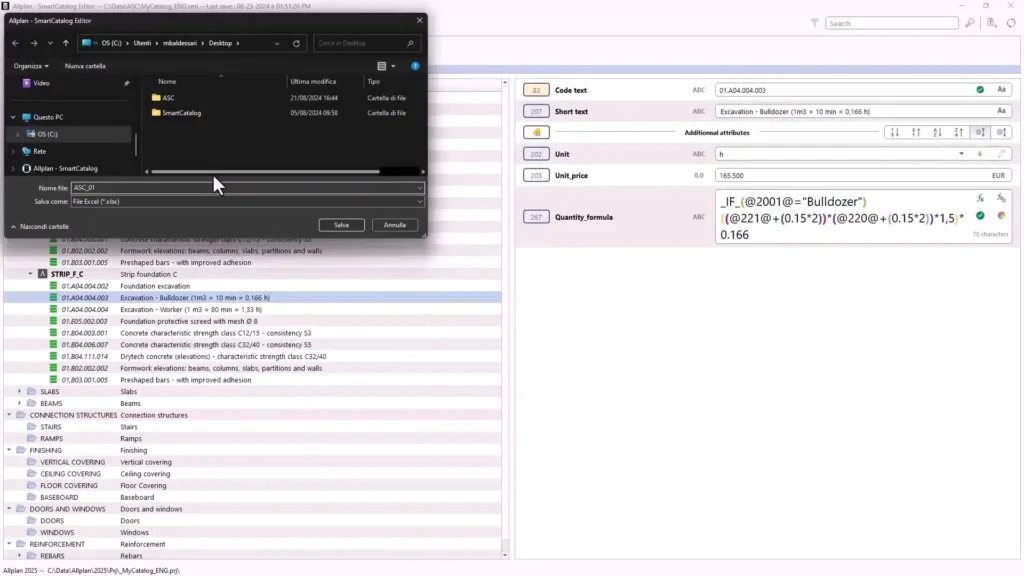 Allplan e SmartCatalog - gestione dei file xml