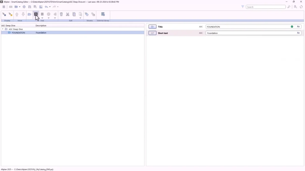 Allplan e SmartCatalog - struttura del catalogo
