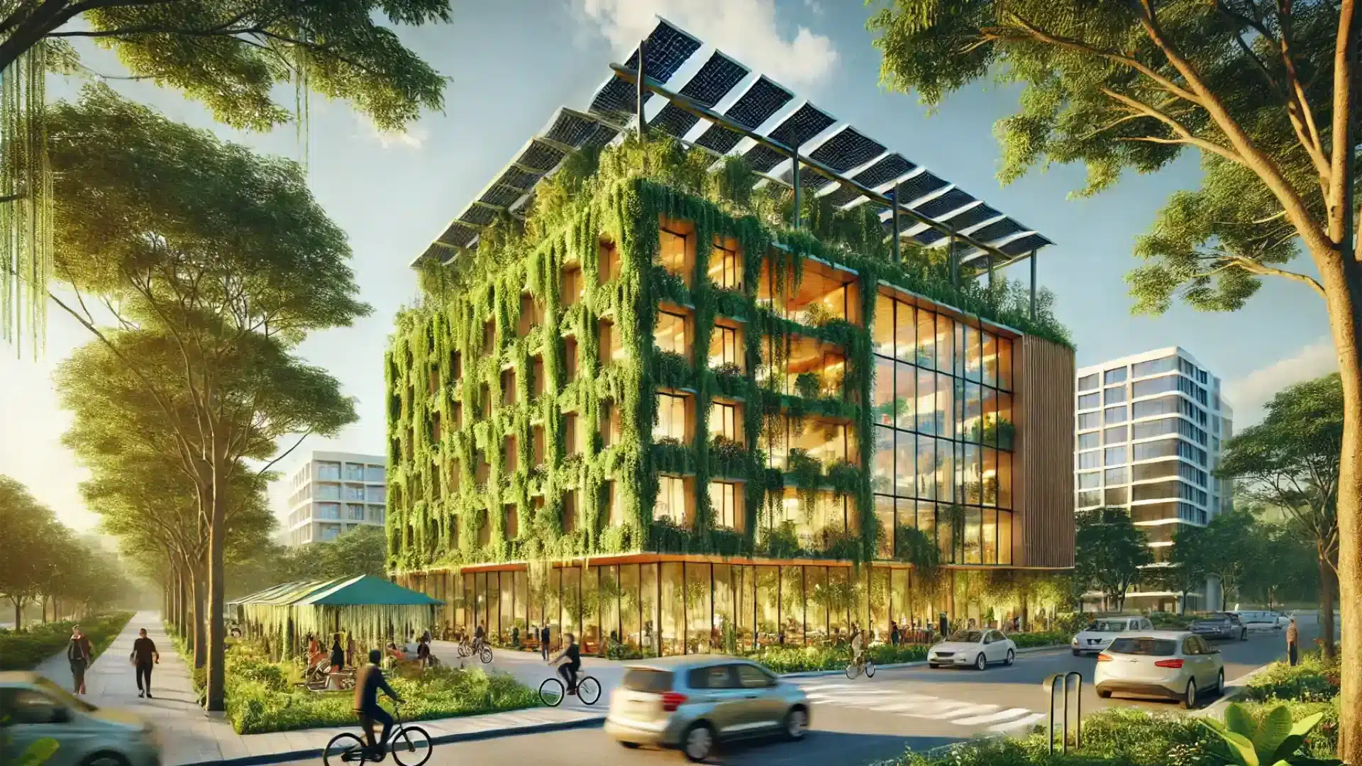 Allplan e sostenibilità - progettare edifici eco-compatibili 5 Allplan e sostenibilità - progettare edifici eco-compatibili - edificio immerso nel verde
