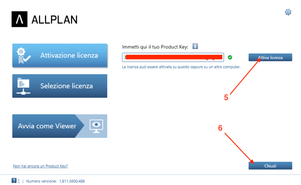 carica licenza Allplan