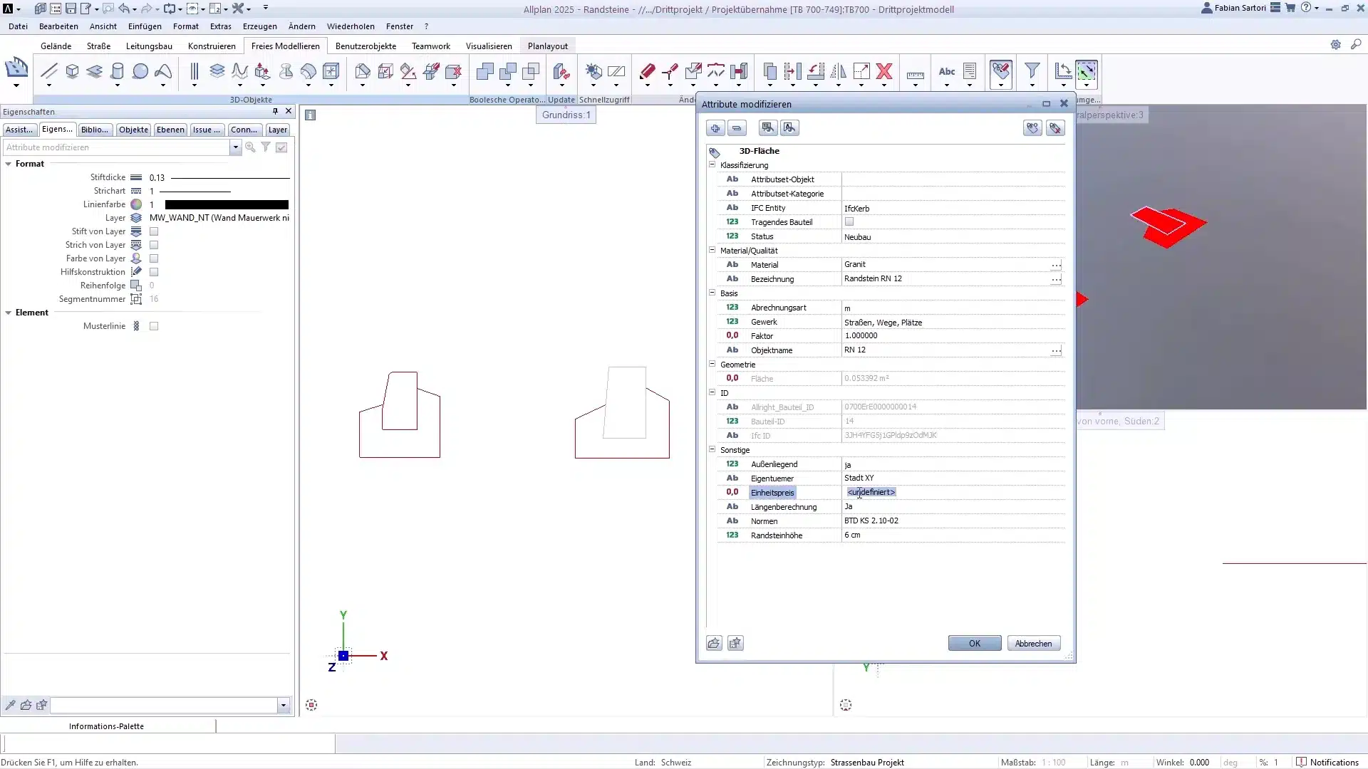 Componente Parametrico in Allplan 8 Componente Parametrico in Allplan - calcolo della lunghezza e report