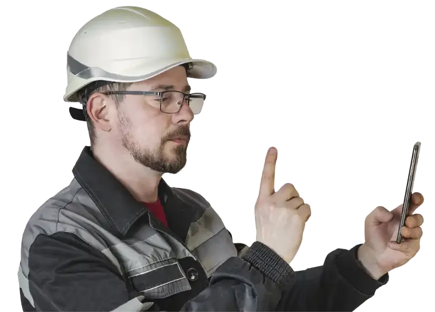 Dalle nuvole di punti al modello 3D - tecnico con smatphone