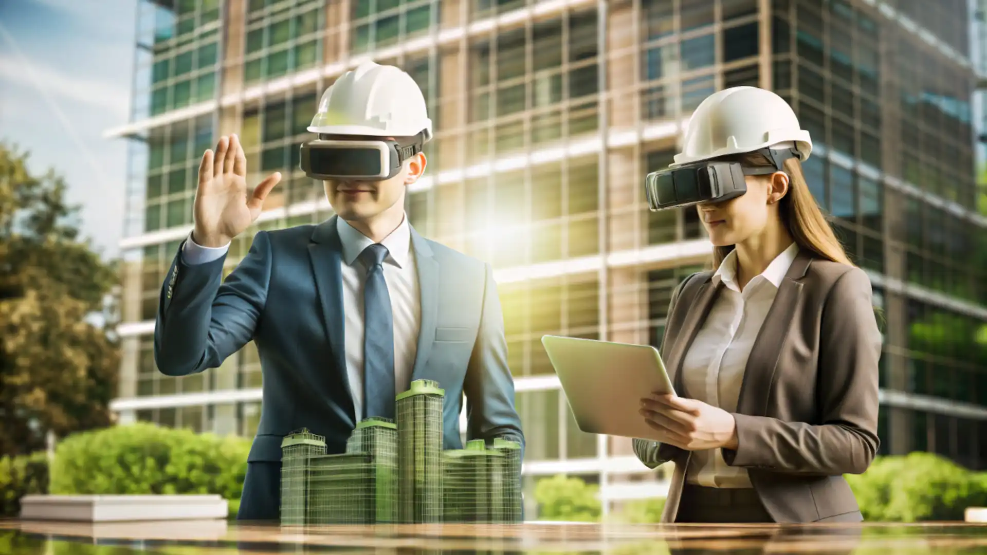 Digital Twin e Intelligenza Artificiale - due architetti con i visori 3D