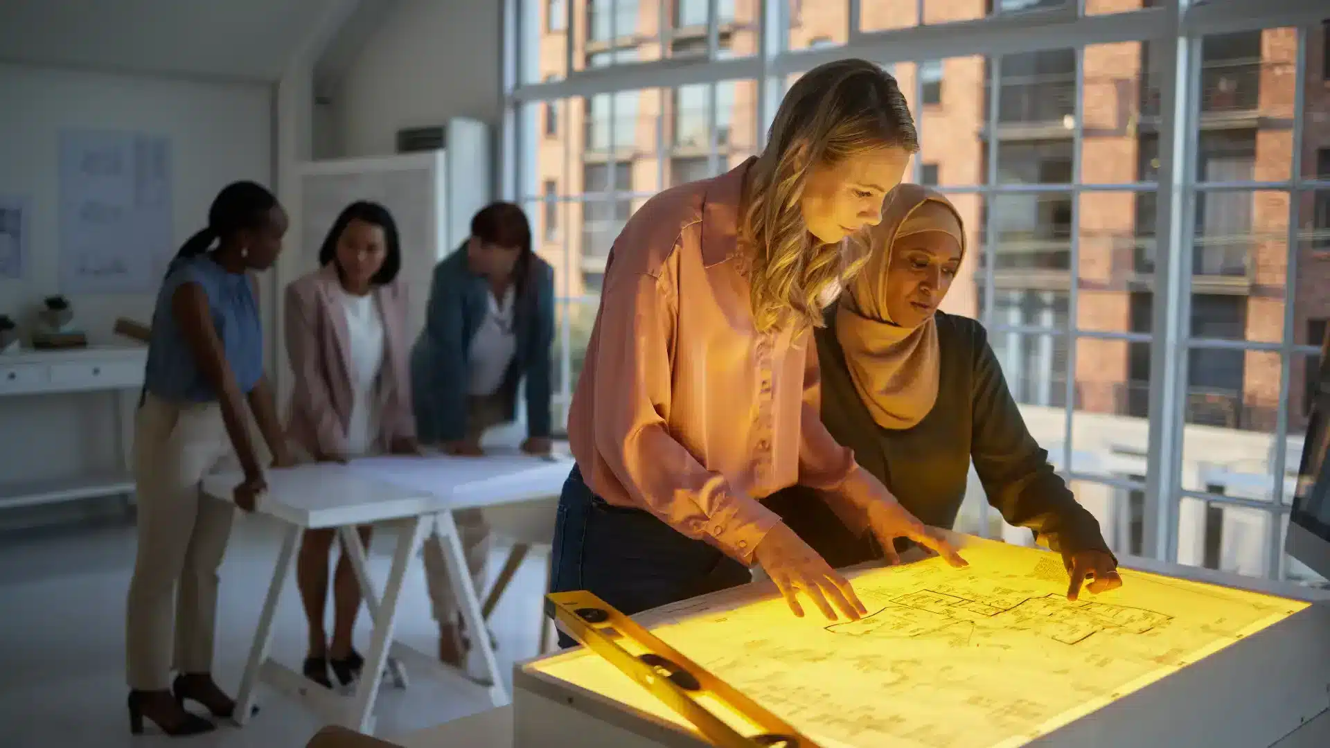 Dinamiche e vantaggi del lavoro in team - architetti con progetto in mano