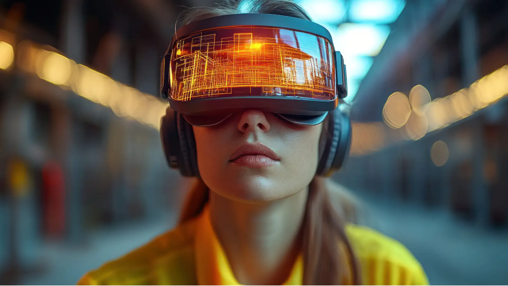 L'Intelligenza Artificiale nell'Architettura - donna con visore 3D