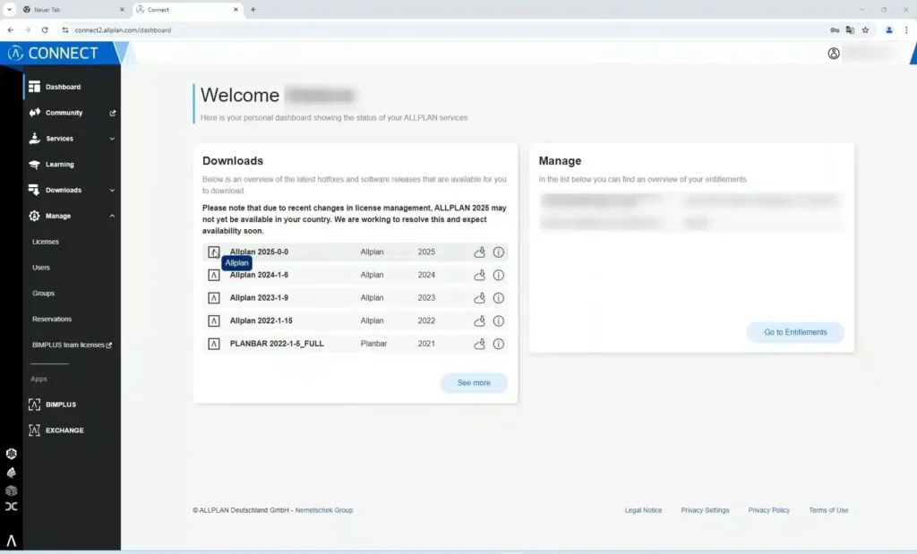 Nuova Licenza di ALLPLAN 2025 - accesso_al_portale_alplanconnect