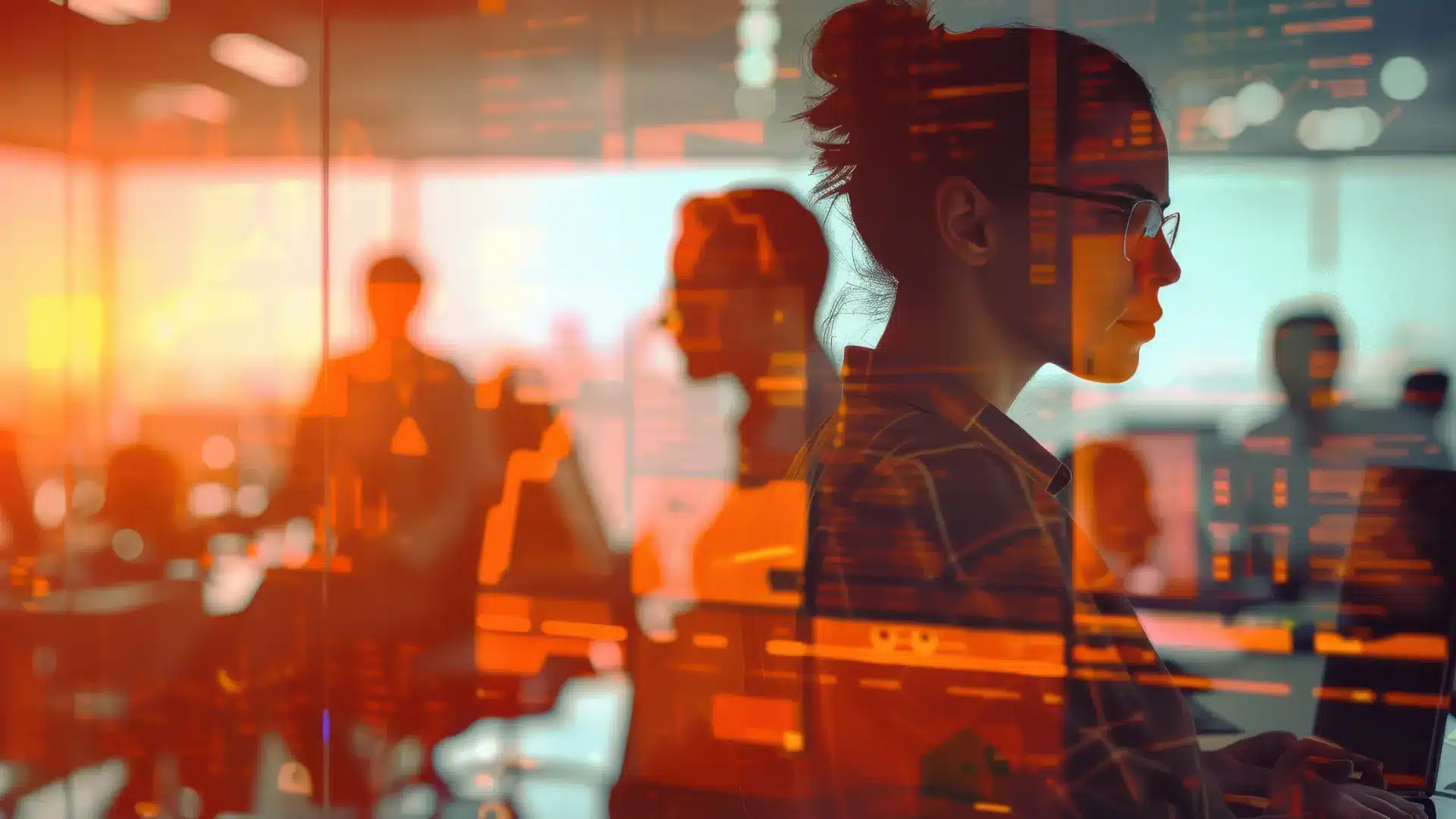 Personalizzare l’interfaccia di Allplan - Silouette ragazza in ufficio