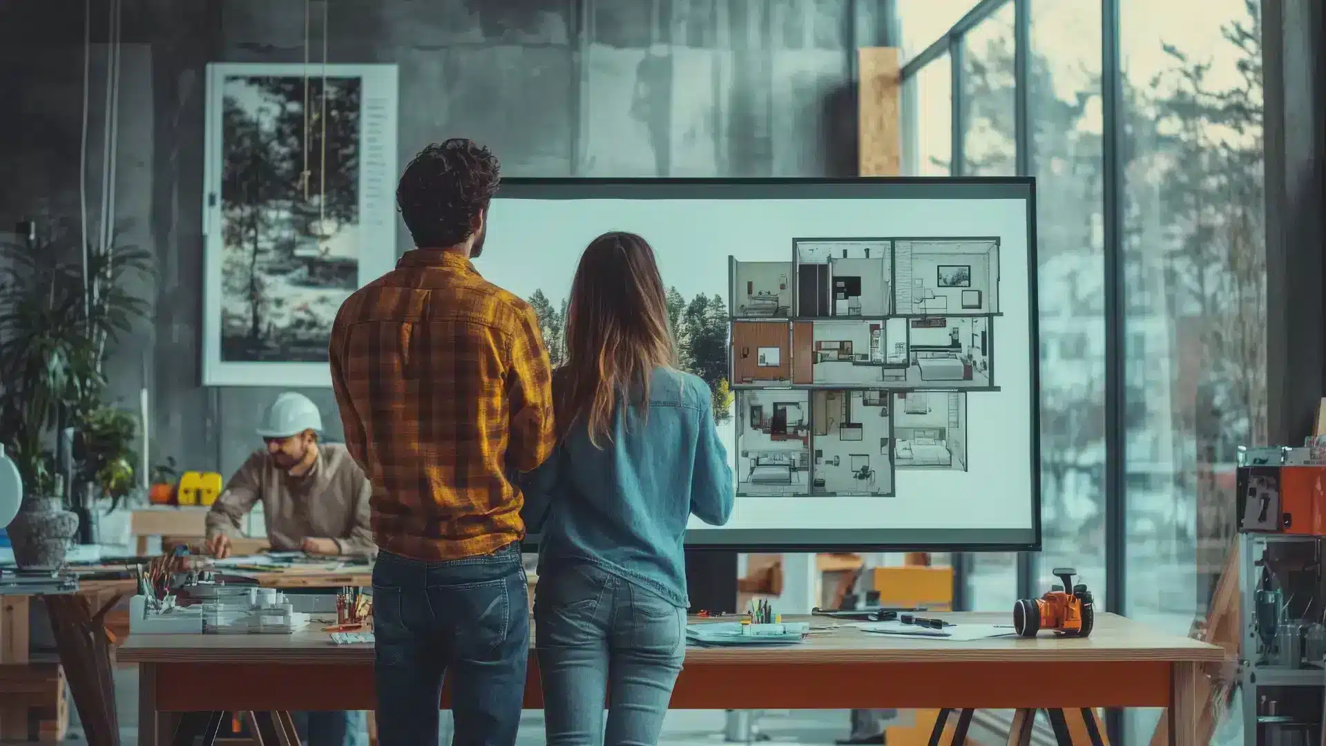 Progettazione sostenibile con Allplan 2 Progettazione sostenibile con Allplan - strumenti e strategie - progettisti che fissano un disegno sulla lavagna