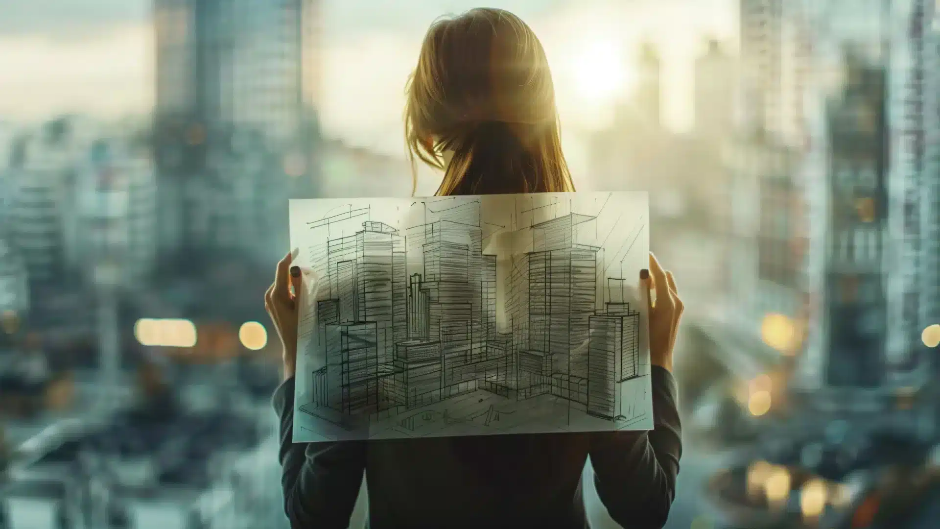 Report in Allplan - ragazza con in mano una planimetria