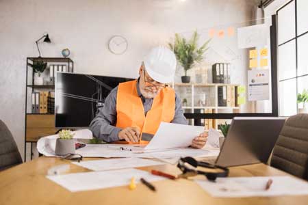 architetto anziano che studia