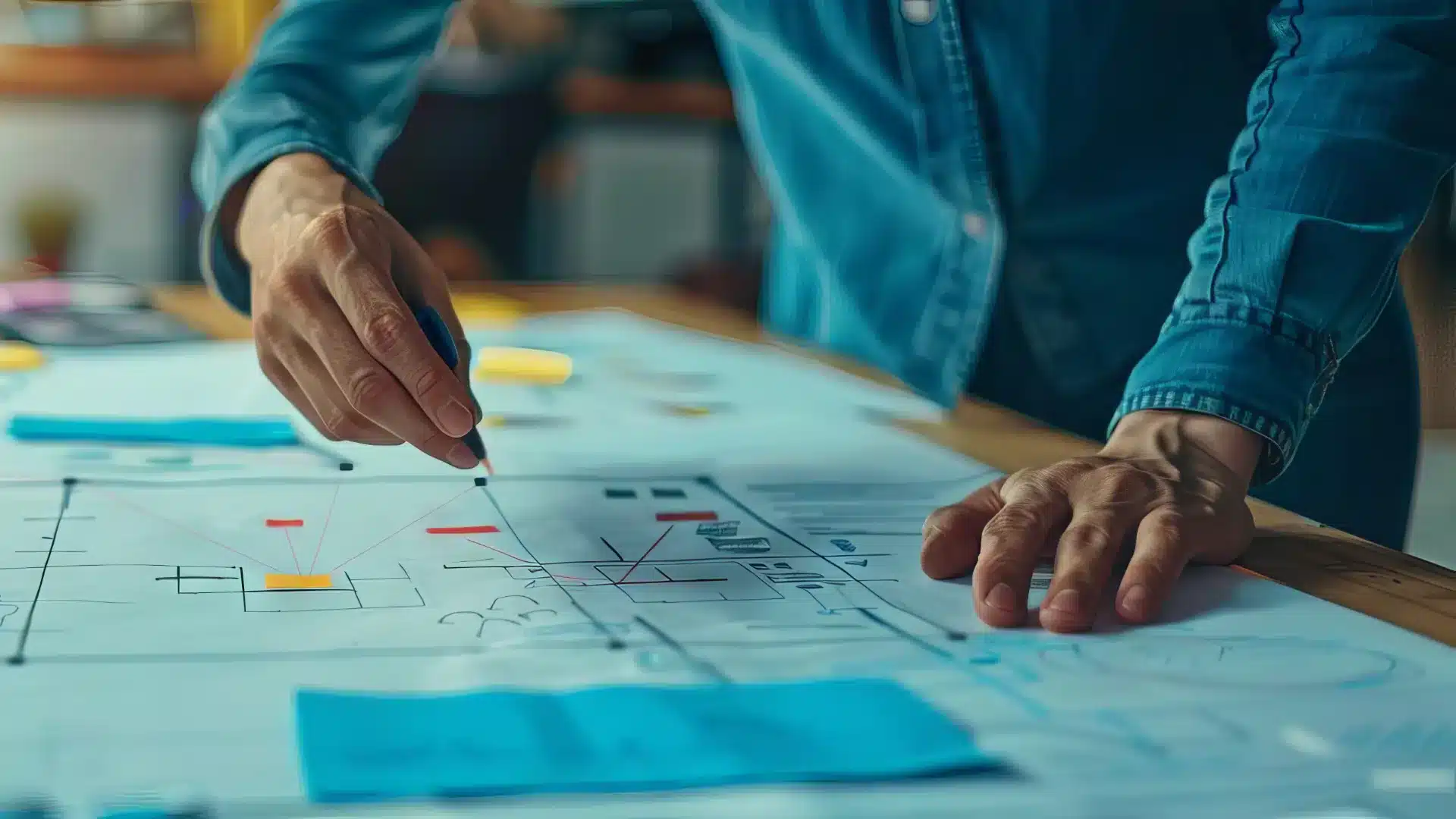 Futuro della progettazione 3D - architetto che disegna su carta