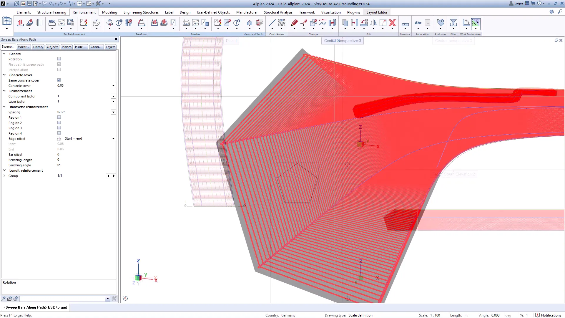 Allplan per Armature Complesse 9 Modifica dei parametri del ferro in Allplan