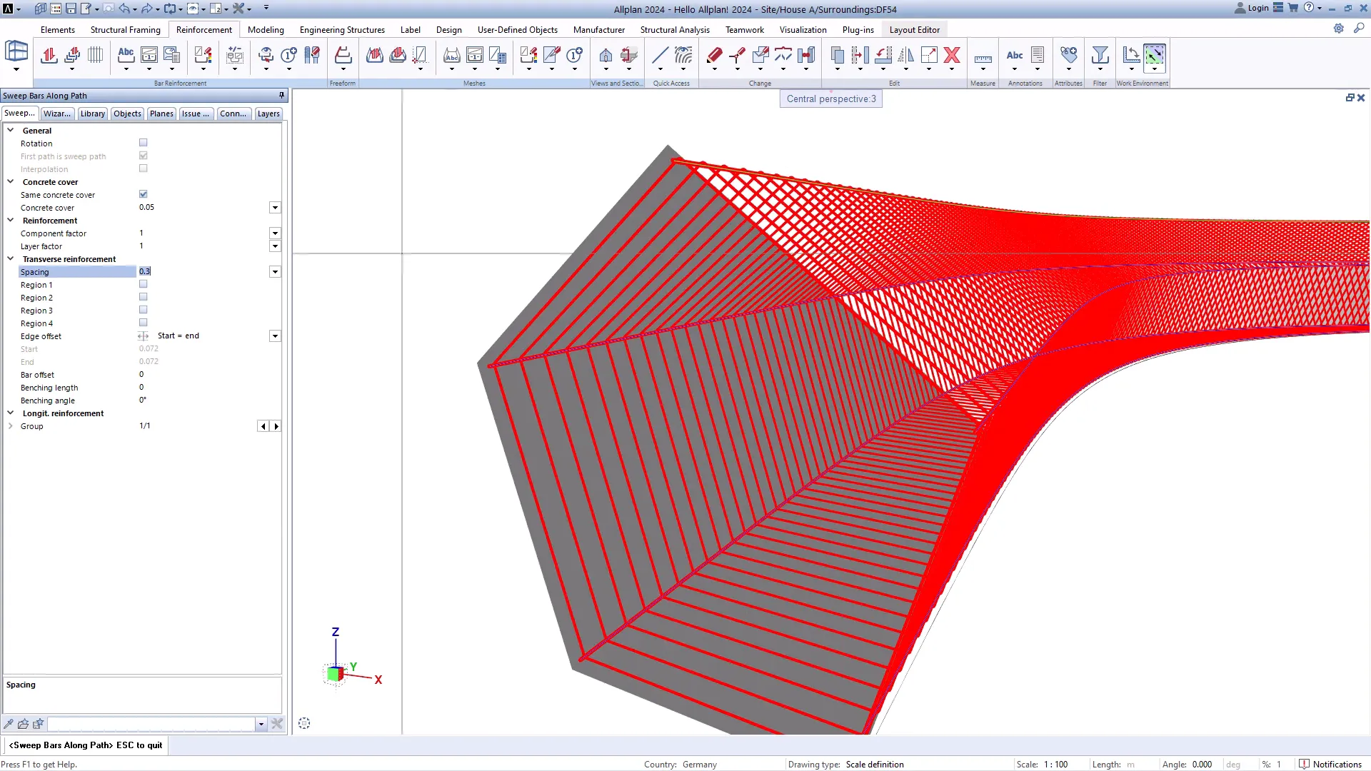 Allplan per Armature Complesse 5 Adattamento dei parametri del ferro in Allplan