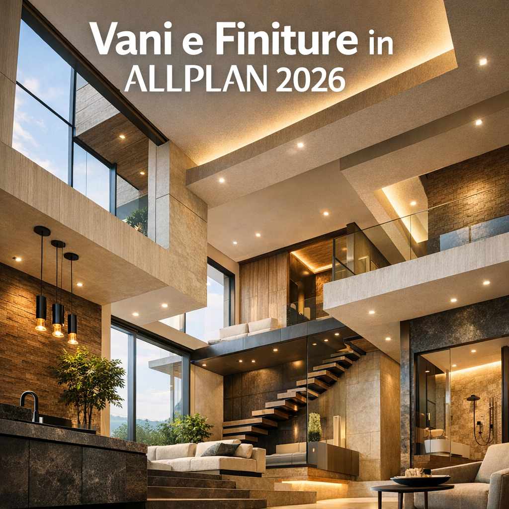 7 trucchi per gestire e vani in Allplan 2026 - grande stanza a più piani
