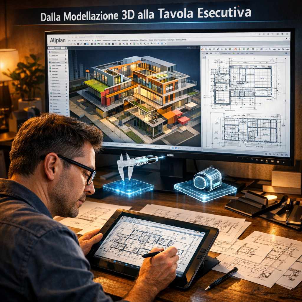 Dalla Modellazione 3D alla Tavola Esecutiva - Architetto con Tablet
