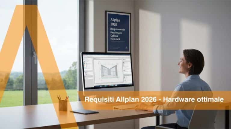 Requisiti per Allplan 2026 - Hardware ottimale - progettista al computer con allplan